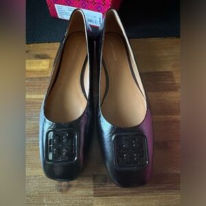 Tory Burch black leather Georgia ballet flat